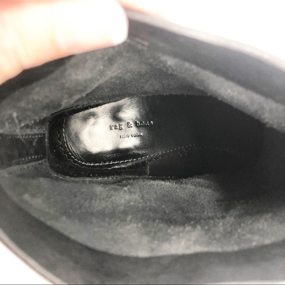 ✅ Rag & Bone Black Razor Leather Ankle Boots 37.5 - Picture 8 of 8